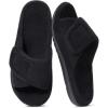 imageshevalues Orthopedic Slippers for Women with Arch Support Adjustable Open Toe House Shoes for Plantar FasciitisNew Black