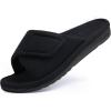 imageshevalues Summer House Slippers for Women with Arch Support Breathable Waffle Cotton Indoor Slippers Slip on Open Toe Home ShoesCarbon Black