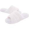 imageshevalues Terry Cloth Open Toe Slippers for Women Memory Foam Slip On House SlippersFuzzy White