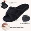 imageshevalues Orthopedic Slippers for Women with Arch Support Adjustable Open Toe House Shoes for Plantar FasciitisNew Black