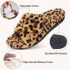 imageshevalues Orthopedic Slippers for Women with Arch Support Adjustable Open Toe House Shoes for Plantar FasciitisNew Leopard Brown