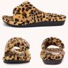imageshevalues Orthopedic Slippers for Women with Arch Support Adjustable Open Toe House Shoes for Plantar FasciitisNew Leopard Brown