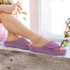 imageshevalues Orthopedic Slippers for Women with Arch Support Adjustable Open Toe House Shoes for Plantar FasciitisNew Purple