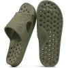 imageshevalues Shower Shoes for Women Men with Arch Support Quick Drying Pool Slides Lightweight Beach Sandals with Drain HolesArmy Green