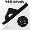 imageshevalues Shower Shoes for Women Men with Arch Support Quick Drying Pool Slides Lightweight Beach Sandals with Drain HolesBlack