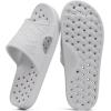 imageshevalues Shower Shoes for Women Men with Arch Support Quick Drying Pool Slides Lightweight Beach Sandals with Drain HolesLight Grey