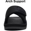 imageshevalues Summer House Slippers for Women with Arch Support Breathable Waffle Cotton Indoor Slippers Slip on Open Toe Home ShoesCarbon Black