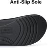 imageshevalues Summer House Slippers for Women with Arch Support Breathable Waffle Cotton Indoor Slippers Slip on Open Toe Home ShoesCarbon Black
