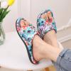 imageshevalues Summer House Slippers for Women with Arch Support Breathable Waffle Cotton Indoor Slippers Slip on Open Toe Home ShoesCyan Blue