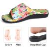 imageshevalues Summer House Slippers for Women with Arch Support Breathable Waffle Cotton Indoor Slippers Slip on Open Toe Home ShoesLime Green
