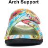 imageshevalues Summer House Slippers for Women with Arch Support Breathable Waffle Cotton Indoor Slippers Slip on Open Toe Home ShoesLime Green