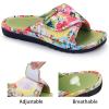imageshevalues Summer House Slippers for Women with Arch Support Breathable Waffle Cotton Indoor Slippers Slip on Open Toe Home ShoesLime Green