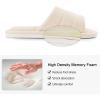 imageshevalues Terry Cloth Open Toe Slippers for Women Memory Foam Slip On House SlippersBeige