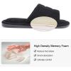imageshevalues Terry Cloth Open Toe Slippers for Women Memory Foam Slip On House SlippersCarbon Black