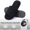 imageshevalues Terry Cloth Open Toe Slippers for Women Memory Foam Slip On House SlippersCarbon Black