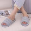 imageshevalues Terry Cloth Open Toe Slippers for Women Memory Foam Slip On House SlippersGrey