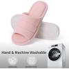 imageshevalues Terry Cloth Open Toe Slippers for Women Memory Foam Slip On House SlippersPale Pink