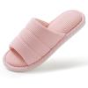 imageshevalues Terry Cloth Open Toe Slippers for Women Memory Foam Slip On House SlippersPale Pink