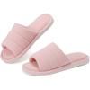 imageshevalues Terry Cloth Open Toe Slippers for Women Memory Foam Slip On House SlippersPale Pink