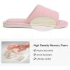 imageshevalues Terry Cloth Open Toe Slippers for Women Memory Foam Slip On House SlippersPale Pink