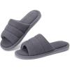 imageshevalues Terry Cloth Open Toe Slippers for Women Memory Foam Slip On House SlippersSteel Grey