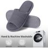 imageshevalues Terry Cloth Open Toe Slippers for Women Memory Foam Slip On House SlippersSteel Grey