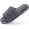 imageshevalues Terry Cloth Open Toe Slippers for Women Memory Foam Slip On House SlippersSteel Grey