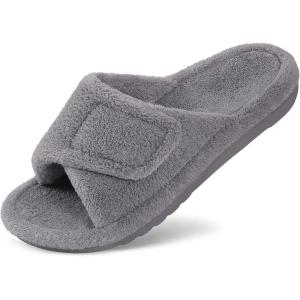imageshevalues Orthopedic Slippers for Women with Arch Support Adjustable Open Toe House Shoes for Plantar FasciitisNew Grey