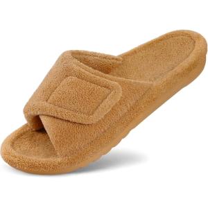 imageshevalues Orthopedic Slippers for Women with Arch Support Adjustable Open Toe House Shoes for Plantar FasciitisNew Khaki