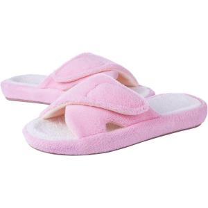 imageshevalues Orthopedic Slippers for Women with Arch Support Adjustable Open Toe House Shoes for Plantar FasciitisPink