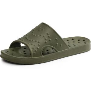 imageshevalues Shower Shoes for Women Men with Arch Support Quick Drying Pool Slides Lightweight Beach Sandals with Drain HolesArmy Green