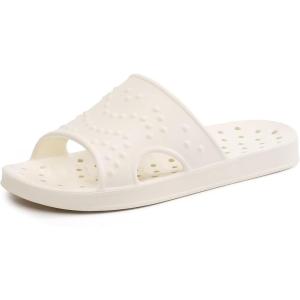 imageshevalues Shower Shoes for Women Men with Arch Support Quick Drying Pool Slides Lightweight Beach Sandals with Drain HolesBeige