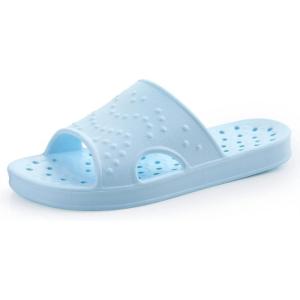 imageshevalues Shower Shoes for Women Men with Arch Support Quick Drying Pool Slides Lightweight Beach Sandals with Drain HolesLight Blue