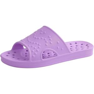 imageshevalues Shower Shoes for Women Men with Arch Support Quick Drying Pool Slides Lightweight Beach Sandals with Drain HolesPurple