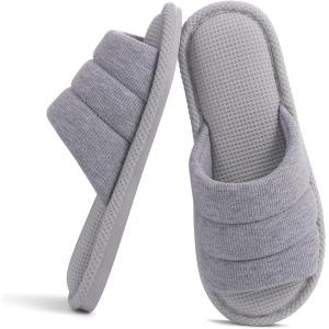 imageshevalues Summer House Slippers for Women Men Breathable Waffle Indoor Slippers Slipon Open Toe Home ShoesGrey