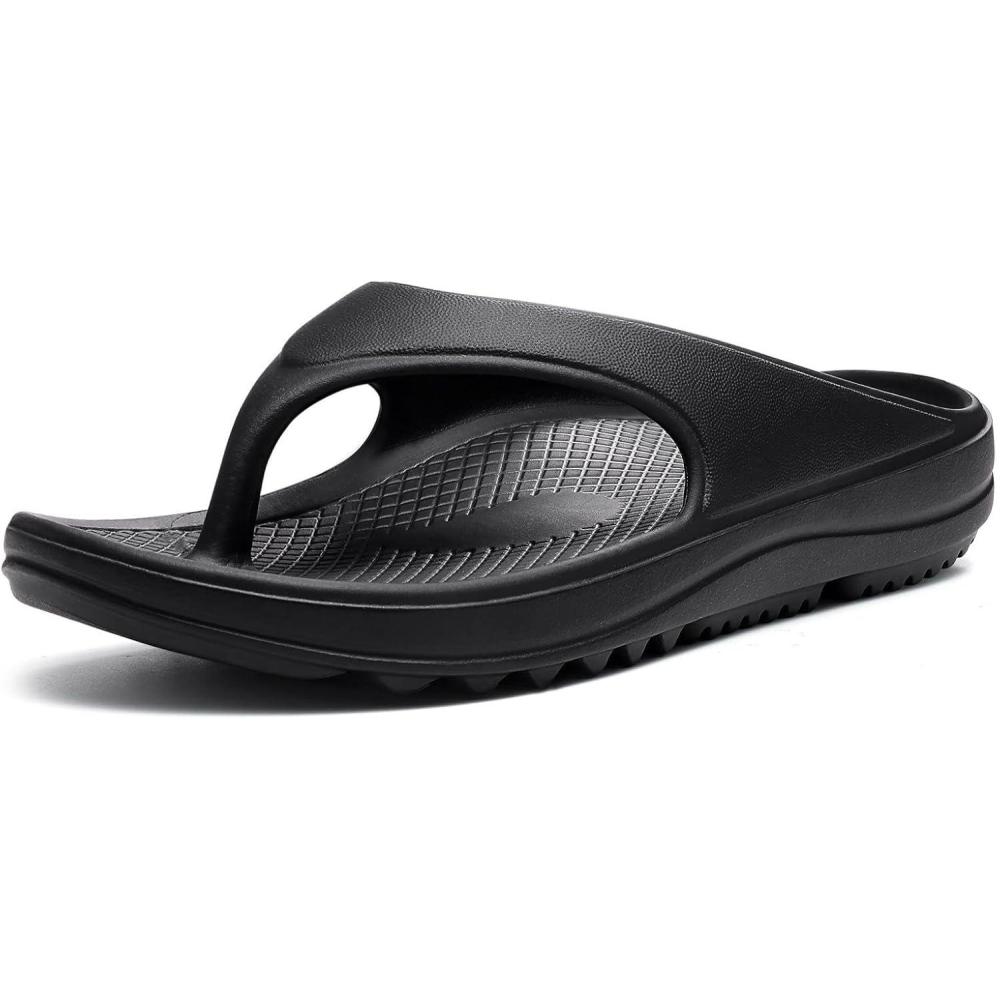 imageshevalues Orthopedic Sandals for Women Arch Support Recovery Flip Flops Pillow Soft Summer Beach ShoesBlack