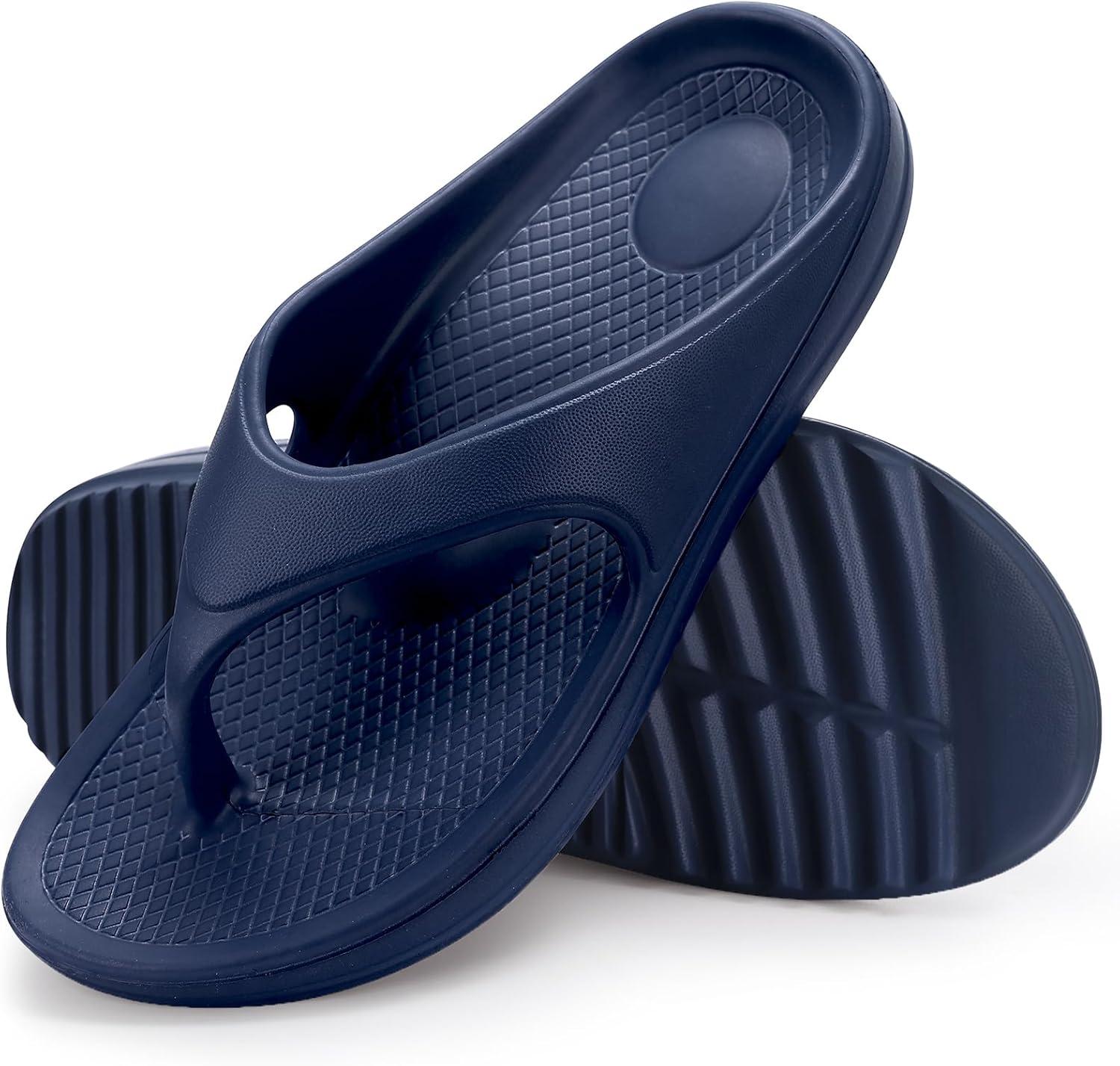 imageshevalues Orthopedic Sandals for Women Arch Support Recovery Flip Flops Pillow Soft Summer Beach ShoesNavy Blue