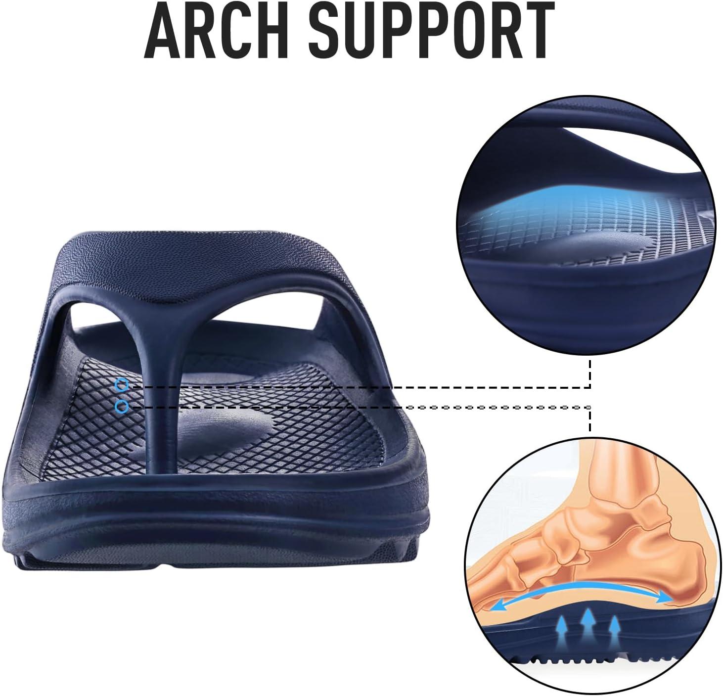 imageshevalues Orthopedic Sandals for Women Arch Support Recovery Flip Flops Pillow Soft Summer Beach ShoesNavy Blue