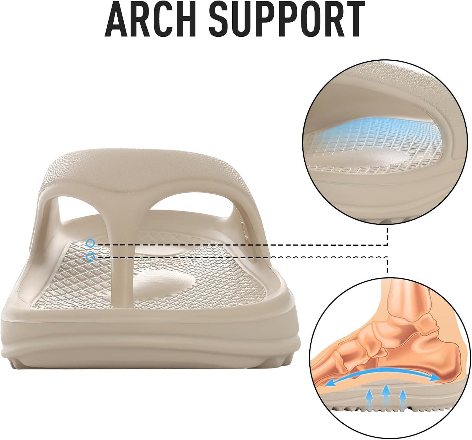 imageshevalues Orthopedic Sandals for Women Arch Support Recovery Flip Flops Pillow Soft Summer Beach ShoesNude