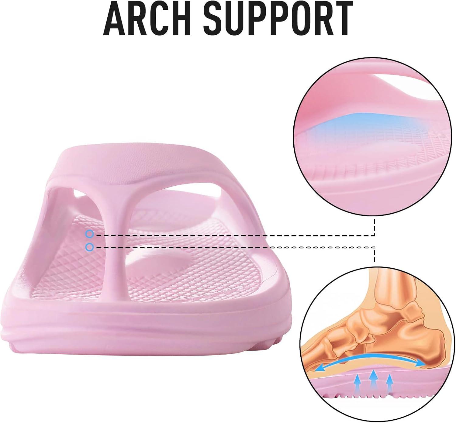 imageshevalues Orthopedic Sandals for Women Arch Support Recovery Flip Flops Pillow Soft Summer Beach ShoesPink