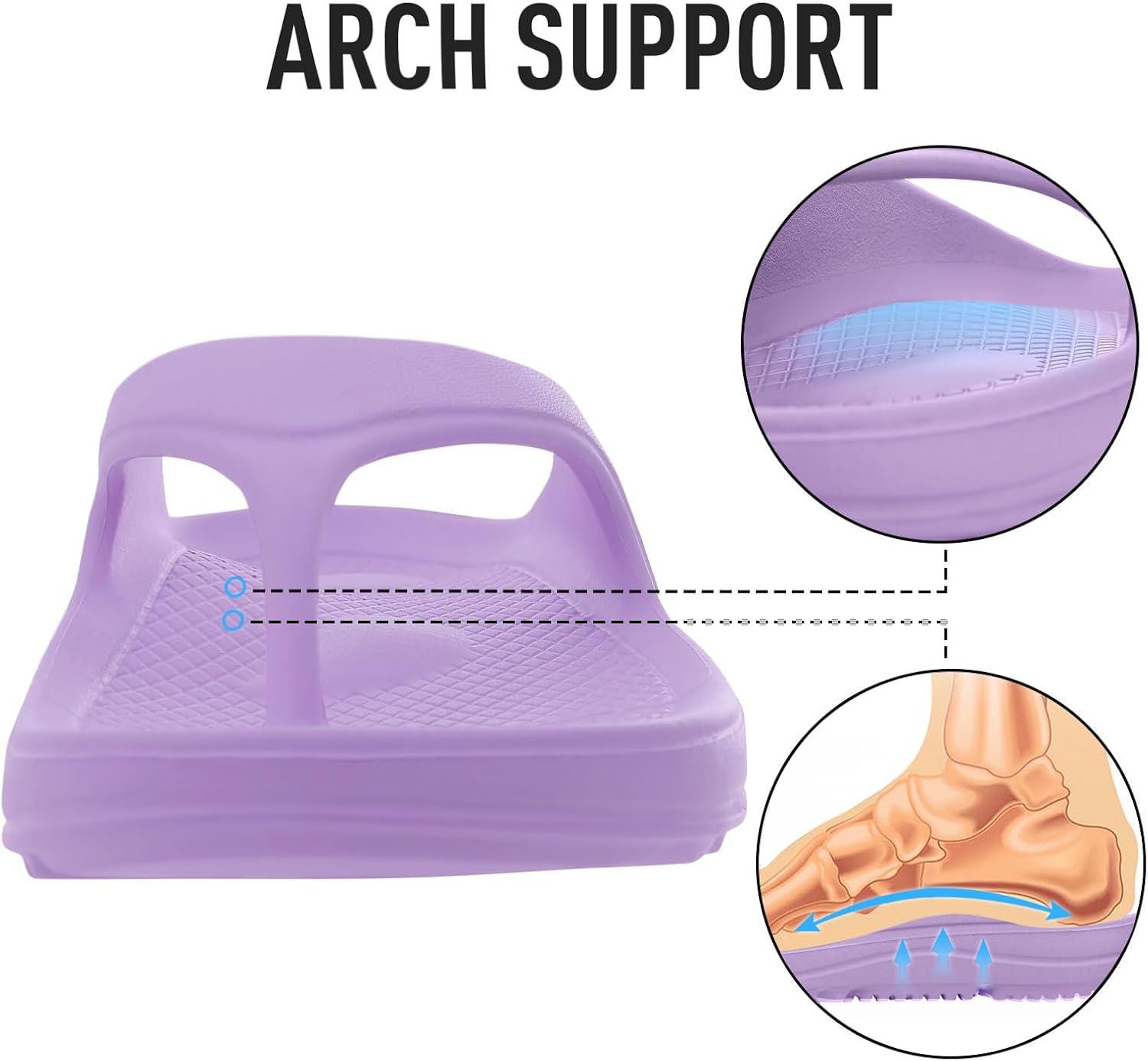 imageshevalues Orthopedic Sandals for Women Arch Support Recovery Flip Flops Pillow Soft Summer Beach ShoesPurple