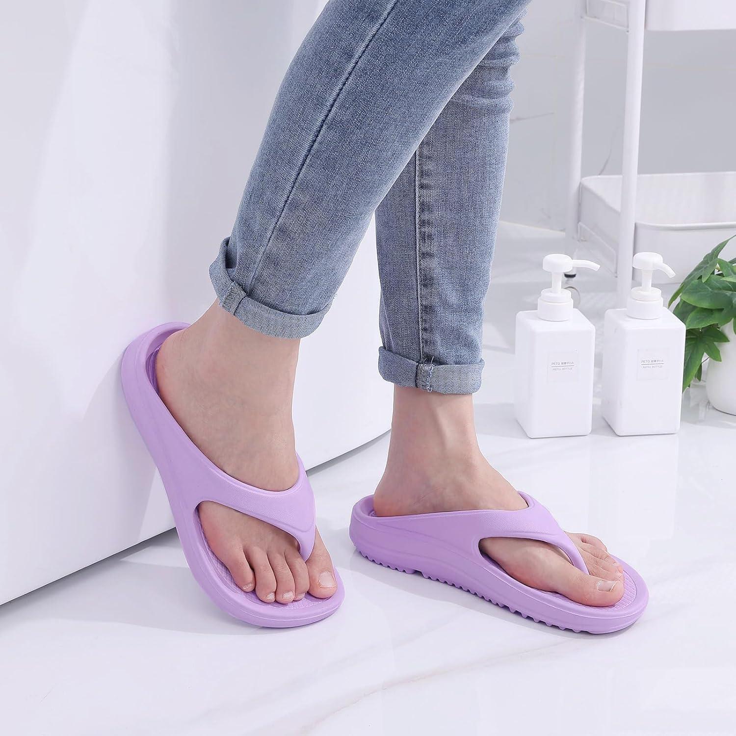 imageshevalues Orthopedic Sandals for Women Arch Support Recovery Flip Flops Pillow Soft Summer Beach ShoesPurple