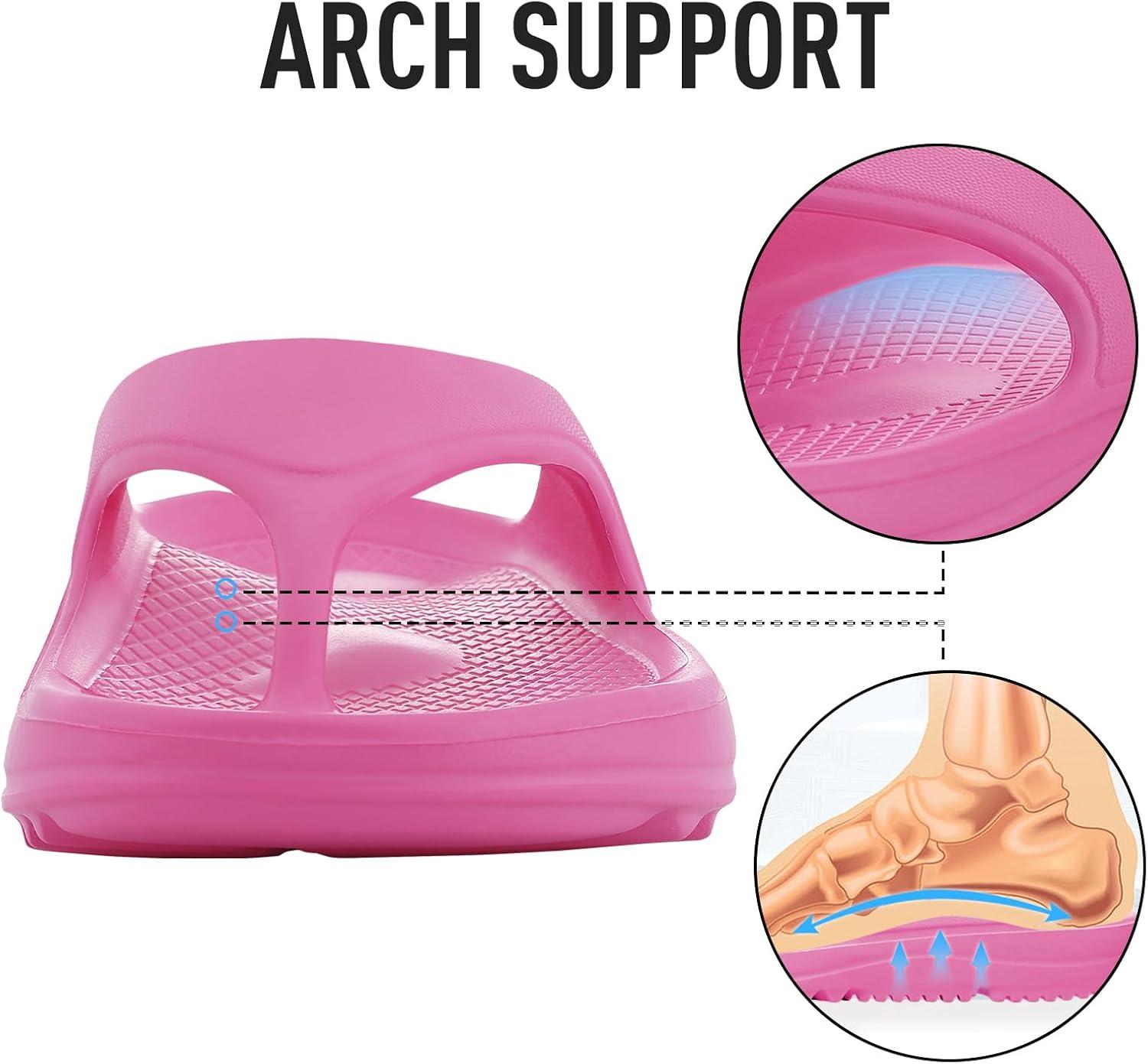 imageshevalues Orthopedic Sandals for Women Arch Support Recovery Flip Flops Pillow Soft Summer Beach ShoesRose