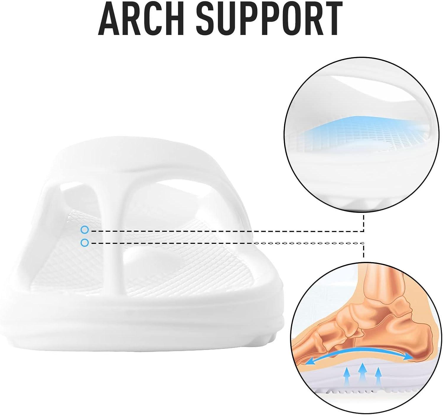 imageshevalues Orthopedic Sandals for Women Arch Support Recovery Flip Flops Pillow Soft Summer Beach ShoesWhite