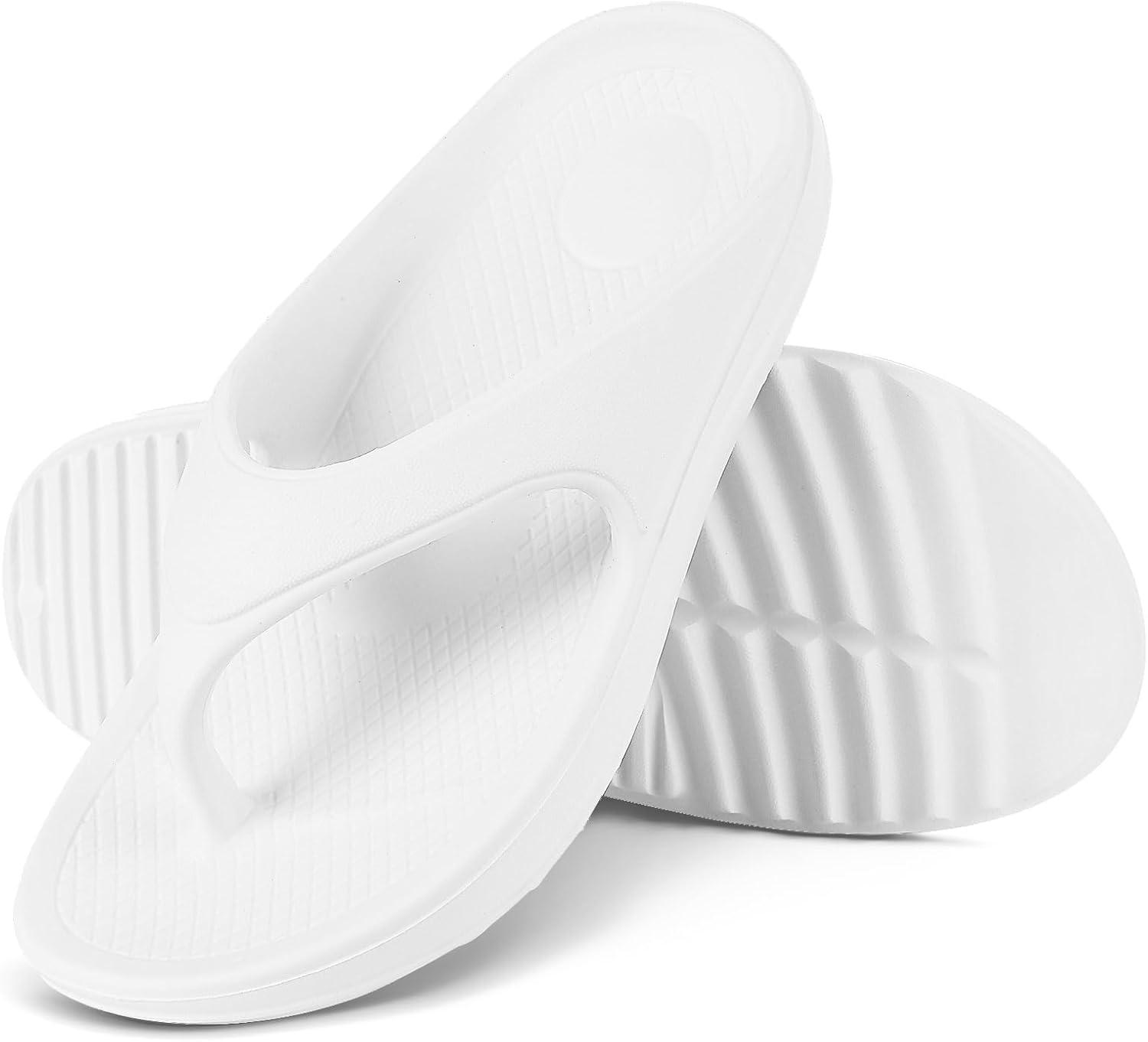 imageshevalues Orthopedic Sandals for Women Arch Support Recovery Flip Flops Pillow Soft Summer Beach ShoesWhite