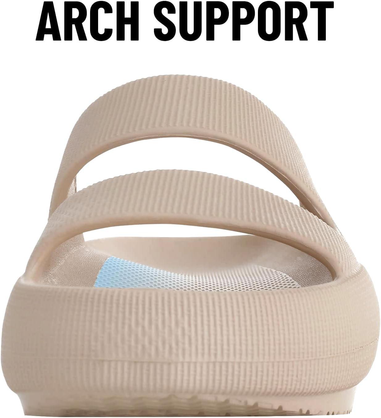 imageshevalues Orthopedic Slide Sandals for Women with Arch Support Pillow Soft Recovery Slip on Sandals Lightweight Summer Cloud Slippers for Plantar FasciitisUpdate Sand