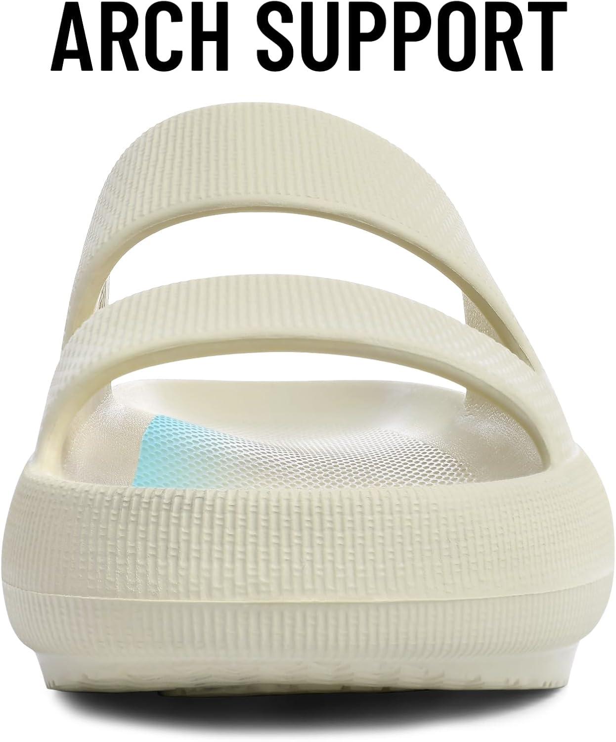 imageshevalues Orthopedic Slide Sandals for Women with Arch Support Pillow Soft Recovery Slip on Sandals Lightweight Summer Cloud Slippers for Plantar FasciitisBone