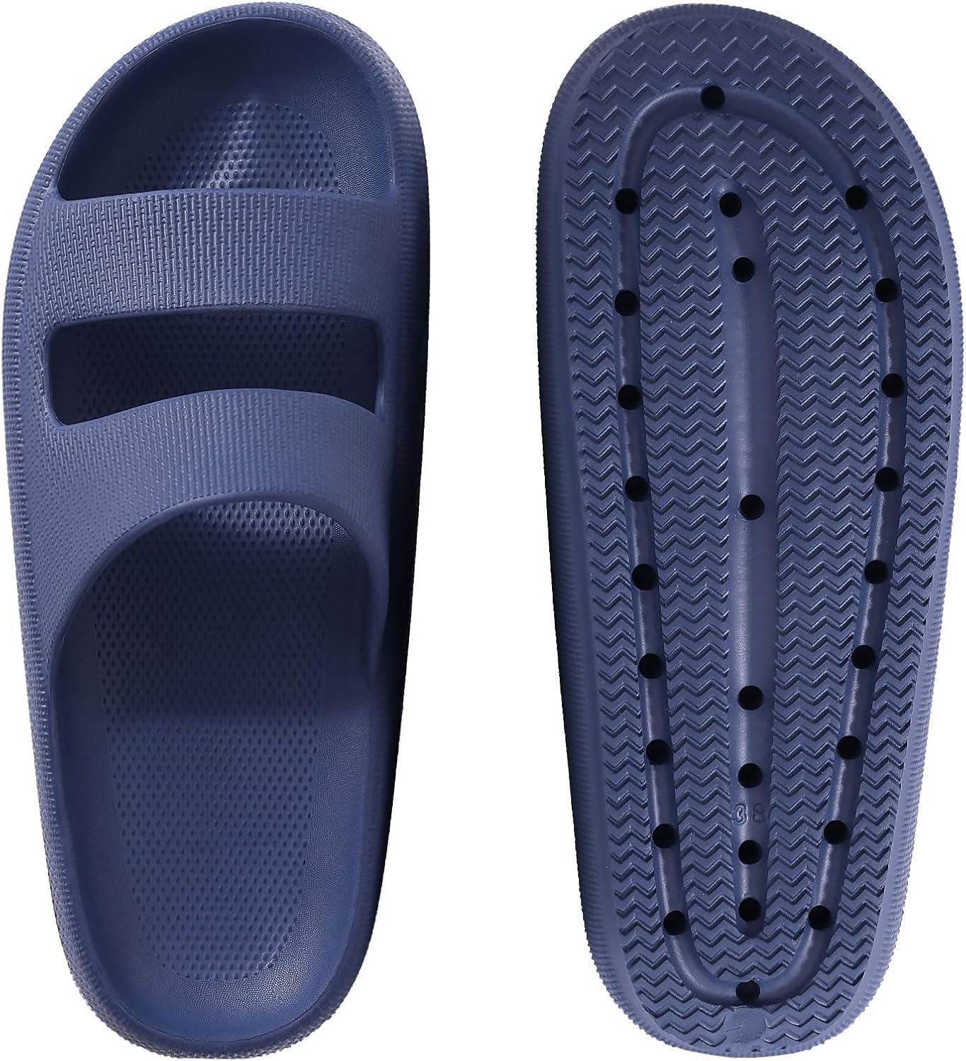 imageshevalues Orthopedic Slide Sandals for Women with Arch Support Pillow Soft Recovery Slip on Sandals Lightweight Summer Cloud Slippers for Plantar FasciitisUpdate Blue