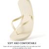 imageshevalues Slim Flip Flops for Women Beach Rubber Shower Shoes Basic Thong SandalsCream White