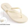 imageshevalues Slim Flip Flops for Women Beach Rubber Shower Shoes Basic Thong SandalsCream White